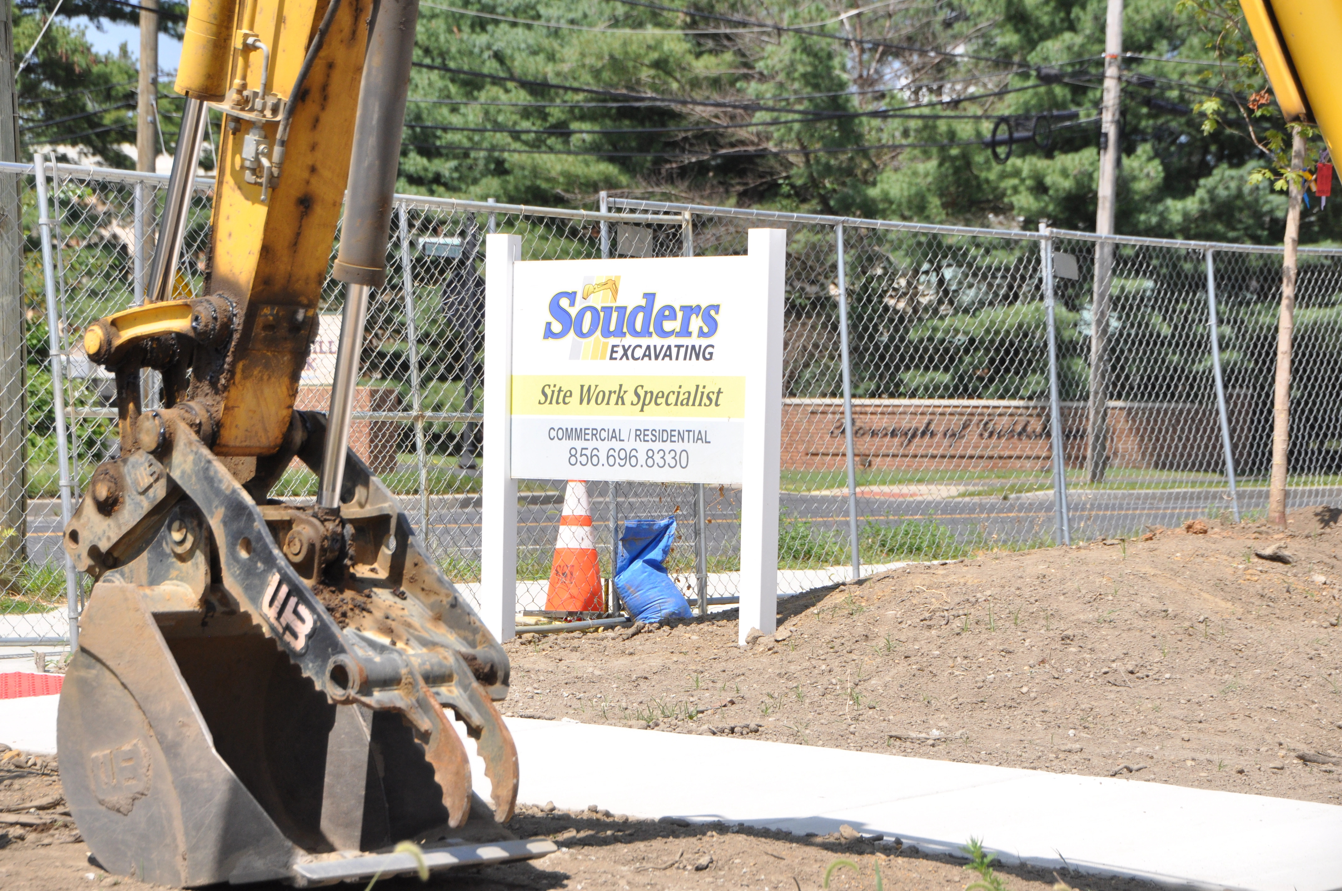 Souders Excavating sign on construction site